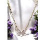Butterfly Rhinestone Crystal Studded Pendant Rose Gold Plated Necklace With Chain Fashion Jewellery Stylish For Women And Girls