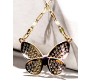 Butterfly Rhinestone Crystal Studded Pendant Rose Gold Plated Necklace With Chain Fashion Jewellery Stylish For Women And Girls