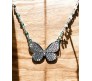 Butterfly Rhinestone Crystal Studded Pendant Silver Plated Necklace With Chain Fashion Jewellery Stylish For Women And Girls