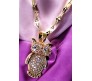 Owl Rhinestone Crystal Studded Pendant Rose Gold Plated Necklace With Chain Fashion Jewellery Stylish For Women And Girls