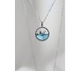 Love Blue Whale Crystal Pendant Stainless Steel Chain Necklace Heart of the Ocean Wave Design Round Frame Valentine Gifting Fashion Accessories For Women Girl