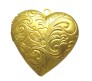 Heart Shape Photo Frame Locket With Engraved Design Pendant Gold for Girls and Women