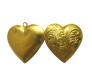 Heart Shape Photo Frame Locket With Engraved Design Pendant Gold for Girls and Women