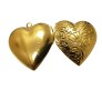 Heart Shape Photo Frame Locket With Engraved Design Pendant Gold for Girls and Women