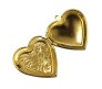 Heart Shape Photo Frame Locket With Engraved Design Pendant Gold for Girls and Women