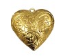 Heart Shape Photo Frame Locket With Engraved Design Pendant Gold for Girls and Women