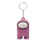 Among Us Action Figure Plastic Rubber Keychain Key Chain for Car Bikes Key Ring Pink