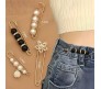 Combo Set of 17 Pcs Pearl Brooch Fancy Safety Pins Women Saree Pin for Pleats Designer Decorative for Dresses, Hijab for Women and Girls