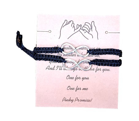 Pinky Promise Infinity Bracelets Anklets for Couples Pair Set Best Friend Matching Bracelets Adjustable Friendship Bracelets for Him and Her B2