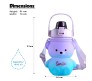 Plastic Teddy Bear Water Bottle for Kids, Push Button Water Bottle with Straw, Sipper Bottle for Kids with Adjustable Strap and Stickers 1000ml, Purple Blue, 3+Years (Pack of 1)