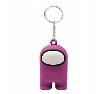 Among Us Action Figure Plastic Rubber Keychain Key Chain for Car Bikes Key Ring Purple