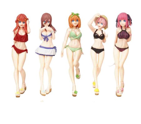 Set of 5 Quintessential Quintuplets Anime Figures 15 cm for Office Study Table