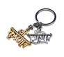 Radha Shri Krishna Lord Name Gold Silver Metal Keychain Key Chain for Car Bikes Key Ring