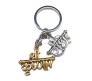 Radha Shri Krishna Lord Name Gold Silver Metal Keychain Key Chain for Car Bikes Key Ring