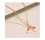 Sparkling Gold-Plated Rainbow Pendant Necklace Chain Quirky and Cute Charm Pendant for Kids Girls and Women