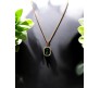Rectangle Stone Green Crystal Necklace Pendant Minimalist Single With Rhinestone and Rose Gold Chain Jewellery For Women