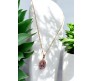 Rectangle Stone Light Pink Crystal Necklace Pendant Minimalist Single With Rhinestone and Rose Gold Chain Jewellery For Women