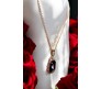 Rectangle Stone Maroon Crystal Necklace Pendant Minimalist Single With Rhinestone and Rose Gold Chain Jewellery For Women