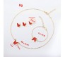 Combo Set of 4 Red Butterfly Necklace Set Stud Earring Set With Adjustable Finger Ring and Bracelet Gold Chain Plated Stylish Valentine Birthday Gift For Women and Girls