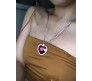Red Ruby Style Crystal Titanic Inspired Heart Shape Pendant with Rhinestone Chain Western Made for Valentine Gifts Jewellery for Girls and Women