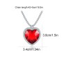 Red Ruby Style Crystal Titanic Inspired Heart Shape Pendant with Rhinestone Chain Western Made for Valentine Gifts Jewellery for Girls and Women