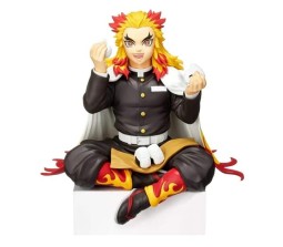 Demon Slayer Kyojuro Rengoku Sitting Eating Action Figure Height 15 cm for Car Dashboard, Decoration, Cake, Office Desk & Study Table Toy Multicolor