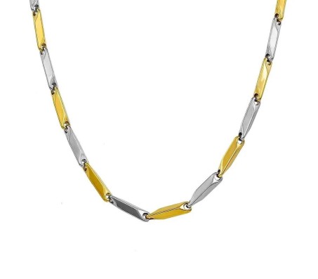 Stainless Steel Long 55cm Rice Gold Silver plated Necklace Chain 3mm Hip Hop Chains for Men Stylish Boys Women Girls