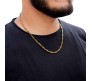 Stainless Steel Long 55cm Rice Gold plated Necklace Chain 3mm Hip Hop Chains for Men Stylish Boys Women Girls