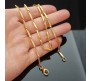 Stainless Steel Long 55cm Rice Gold plated Necklace Chain 3mm Hip Hop Chains for Men Stylish Boys Women Girls