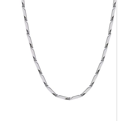 Stainless Steel Long 55cm Rice Silver plated Necklace Chain 3mm Hip Hop Chains for Men Stylish Boys Women Girls