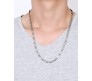 Stainless Steel Long 55cm Rice Silver plated Necklace Chain 3mm Hip Hop Chains for Men Stylish Boys Women Girls