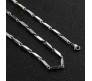 Stainless Steel Long 55cm Rice Silver plated Necklace Chain 3mm Hip Hop Chains for Men Stylish Boys Women Girls