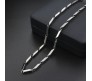 Stainless Steel Long 55cm Rice Silver plated Necklace Chain 3mm Hip Hop Chains for Men Stylish Boys Women Girls