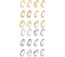 Adjustable Combo of 24 Knuckle Stackable Toe Ring Fashion Statement Gold Silver Multi Finger Rings Set Boho Stylish Western for Women and Girls