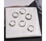 Adjustable Combo of 12 Knuckle Stackable Toe Ring Fashion Statement Silver Multi Finger Rings Set Boho Stylish Western for Women and Girls