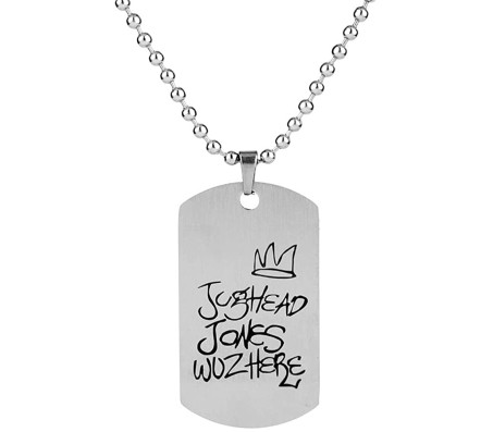 Riverdale Jughead Jones Wuz Here Military Dog Tag Pendant Necklace Inspired Jewellery For Men Women and Girls Silver