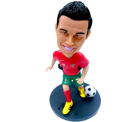 Ronaldo Cristiano Standing 18cm Bobblehead for Car Dashboard Action Figure Toys Collectible Showpiece For Office Desk Table Top Toy For Kids and Adults Multicolor