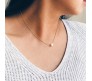 Single White Pearl Chain Simple Minimal Necklace In Rose Gold Color Pendant Minimalist for Kids Girls and Women