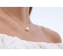 Single White Pearl Chain Simple Minimal Necklace In Rose Gold Color Pendant Minimalist for Kids Girls and Women