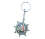 Anime Luffy One Piece Ship Wheel Skull Rotating Revolving Metal Keychain Key Chain Bronze for Car Bikes Key Ring