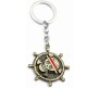 Anime Luffy One Piece Ship Wheel Skull Rotating Revolving Metal Keychain Key Chain Bronze for Car Bikes Key Ring