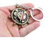 Anime Luffy One Piece Ship Wheel Skull Rotating Revolving Metal Keychain Key Chain Bronze for Car Bikes Key Ring