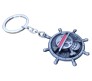 Anime Luffy One Piece Ship Wheel Skull Rotating Revolving Metal Keychain Key Chain Grey for Car Bikes Key Ring