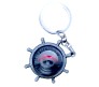 Anime Luffy One Piece Ship Wheel Skull Rotating Revolving Metal Keychain Key Chain Grey for Car Bikes Key Ring