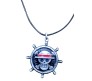Anime Luffy One Piece Ship Wheel Skull Rotating Revolving Inspired Pendant Necklace Fashion Jewellery Accessory for Men and Women Grey
