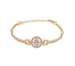 Elegant Adjustable Cubic Zircon Bracelets High Quality Fashion Bracelet Gold Bangle Halo and Round Design For Women Wedding Jewelry Birthday Gift