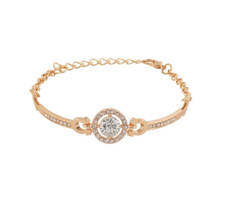 Elegant Adjustable Cubic Zircon Bracelets High Quality Fashion Bracelet Gold Bangle Halo and Round Design For Women Wedding Jewelry Birthday Gift