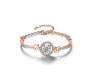Elegant Adjustable Cubic Zircon Bracelets High Quality Fashion Bracelet Rose Gold Bangle Halo and Round Design For Women Wedding Jewelry Birthday Gift