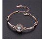 Elegant Adjustable Cubic Zircon Bracelets High Quality Fashion Bracelet Rose Gold Bangle Halo and Round Design For Women Wedding Jewelry Birthday Gift