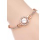 Elegant Adjustable Cubic Zircon Bracelets High Quality Fashion Bracelet Rose Gold Bangle Halo and Round Design For Women Wedding Jewelry Birthday Gift
